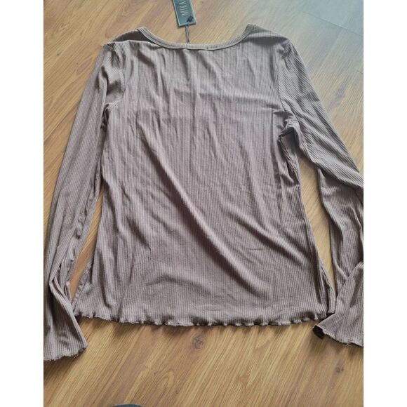 NWT Mikarose Ribbed Long Sleeve Tee - Picture 6 of 6